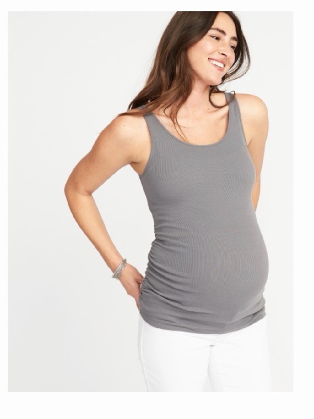 Sleeveless Gray Maternity Tank Top
